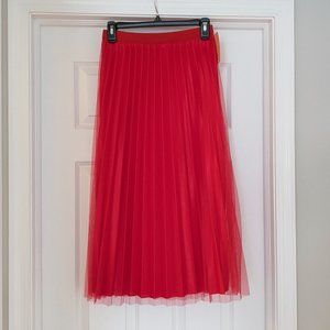 New Mix Red Pleated Skirt